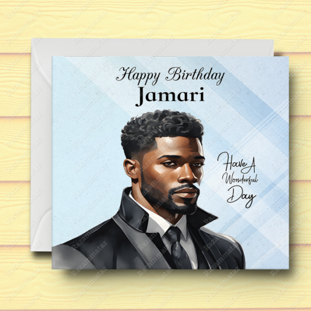 Black Man Birthday Card B